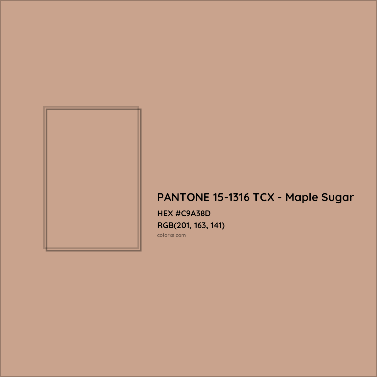 HEX #C9A38D PANTONE 15-1316 TCX - Maple Sugar CMS Pantone TCX - Color Code