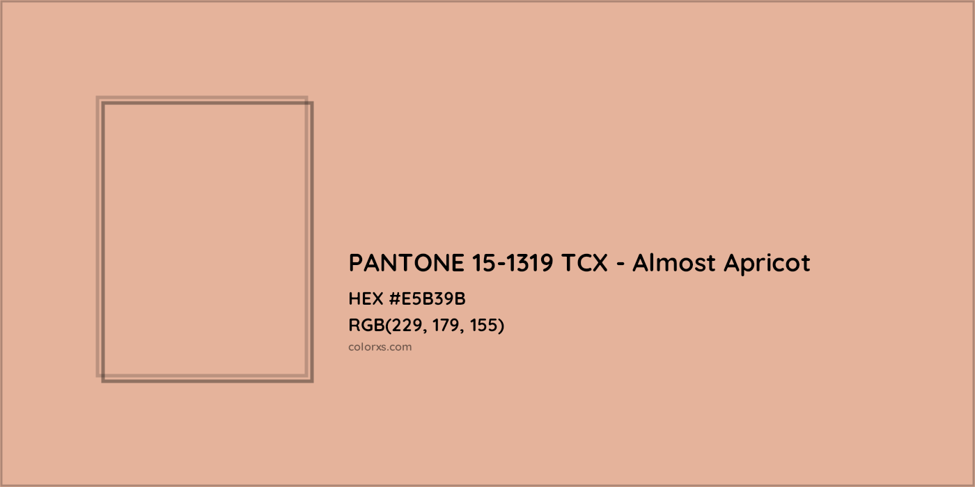 HEX #E5B39B PANTONE 15-1319 TCX - Almost Apricot CMS Pantone TCX - Color Code