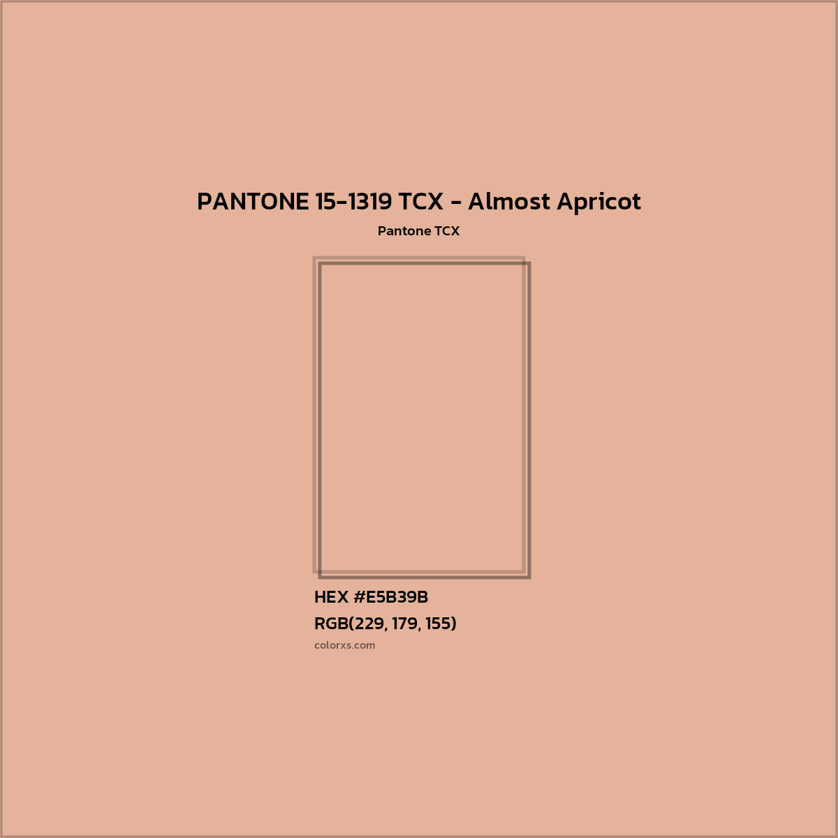 HEX #E5B39B PANTONE 15-1319 TCX - Almost Apricot CMS Pantone TCX - Color Code