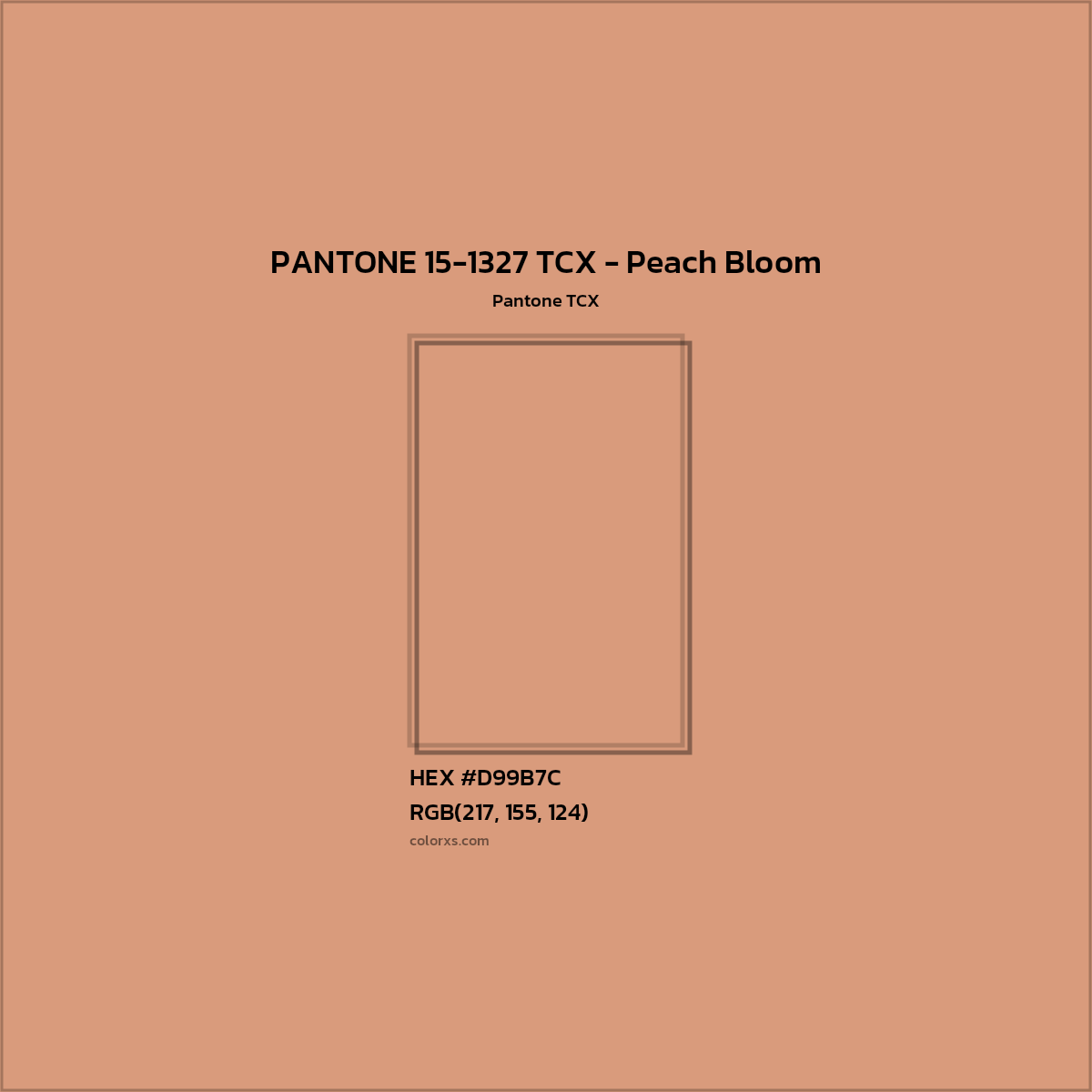 HEX #D99B7C PANTONE 15-1327 TCX - Peach Bloom CMS Pantone TCX - Color Code