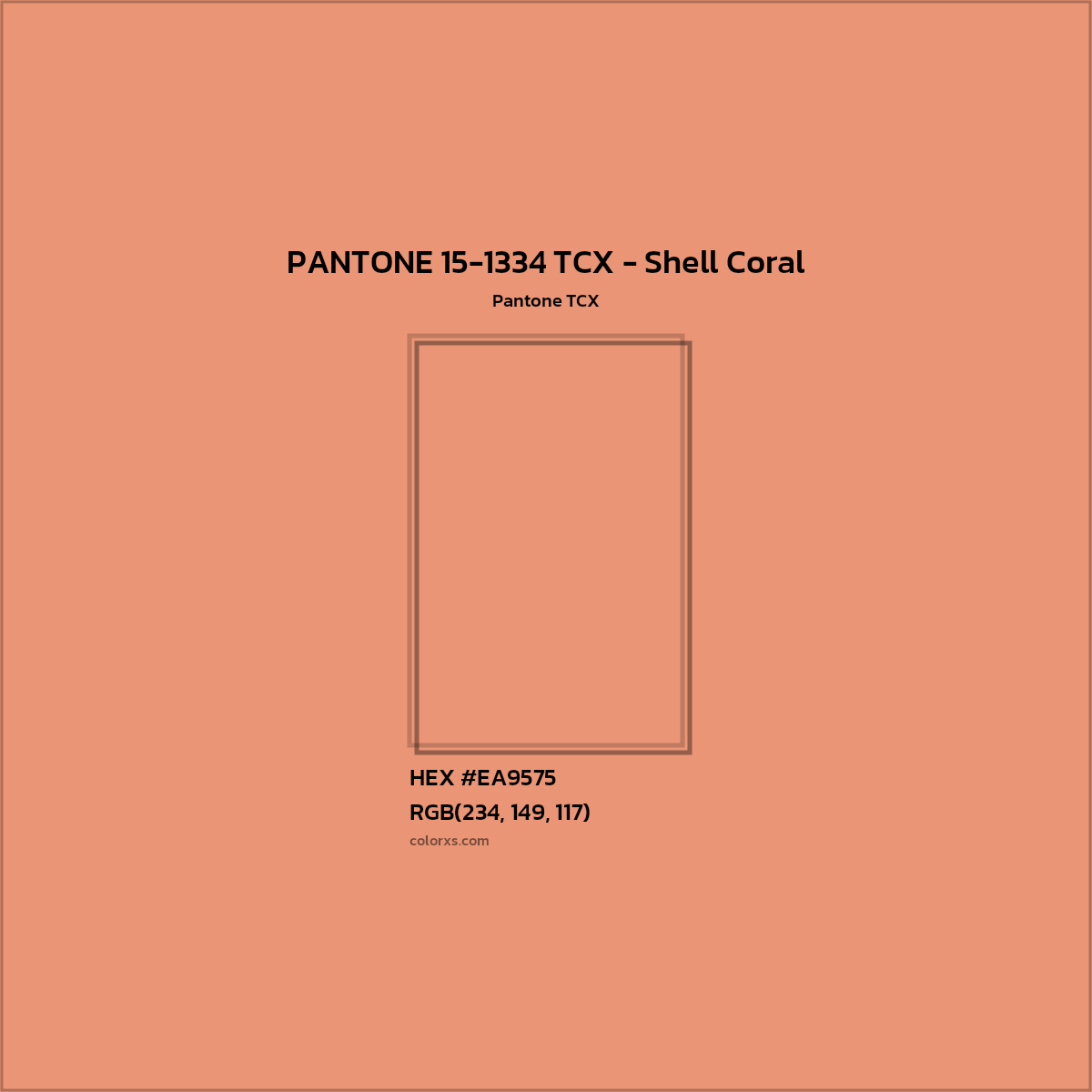 HEX #EA9575 PANTONE 15-1334 TCX - Shell Coral CMS Pantone TCX - Color Code