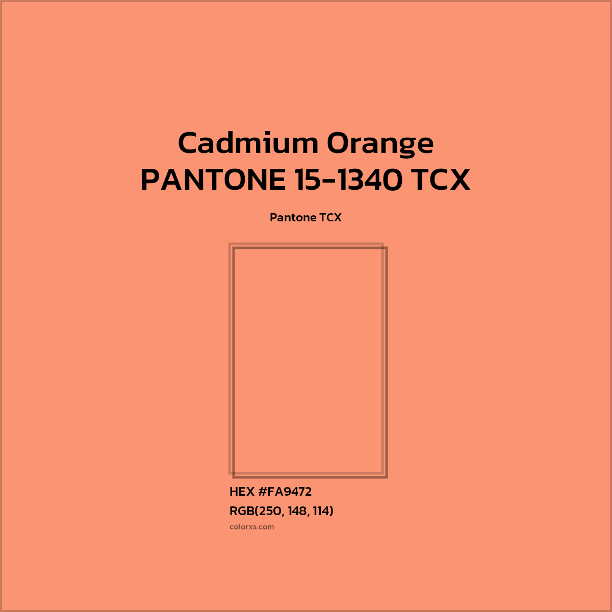 HEX #F99471 PANTONE 15-1340 TCX - Cadmium Orange CMS Pantone TCX - Color Code