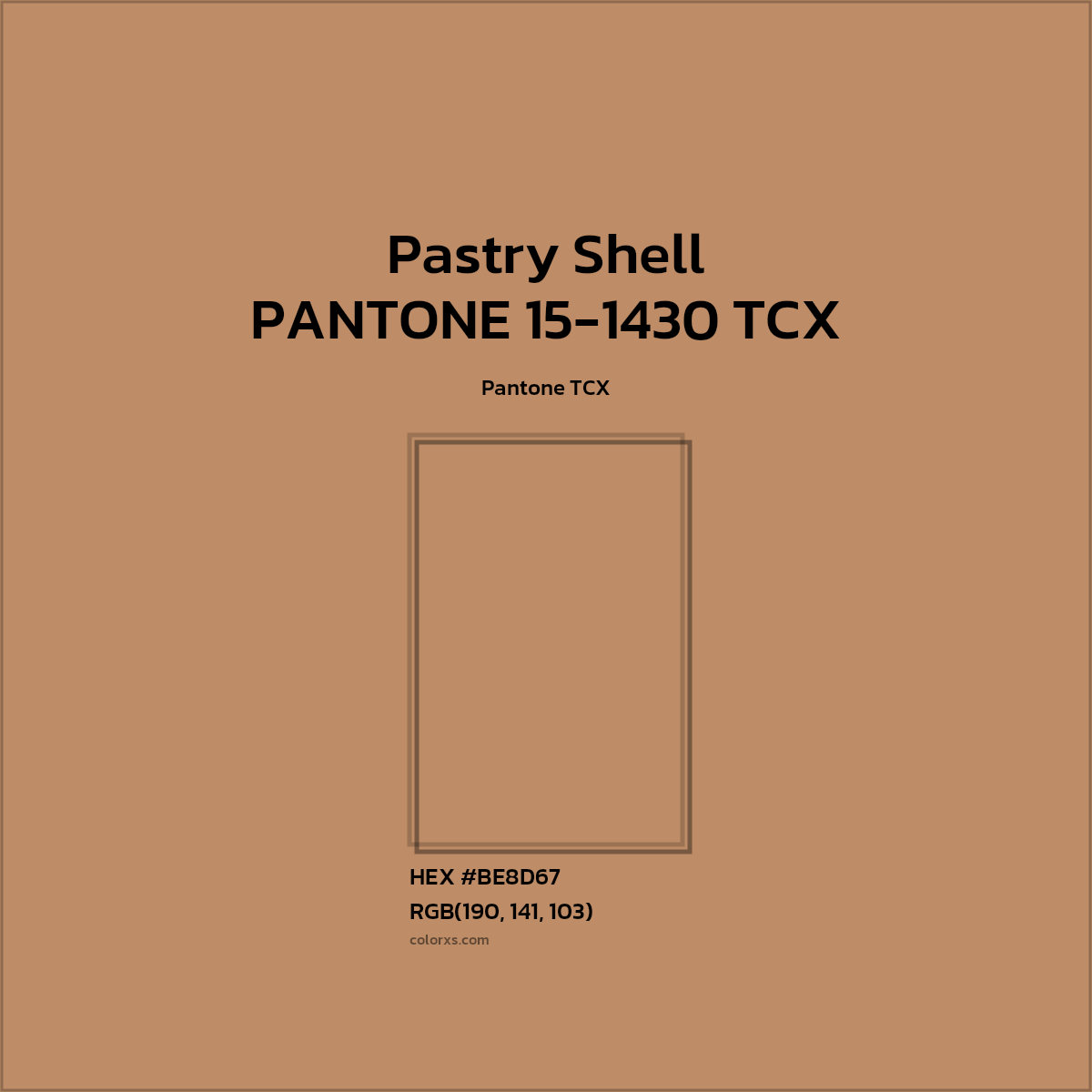HEX #BD8D67 PANTONE 15-1430 TCX - Pastry Shell CMS Pantone TCX - Color Code