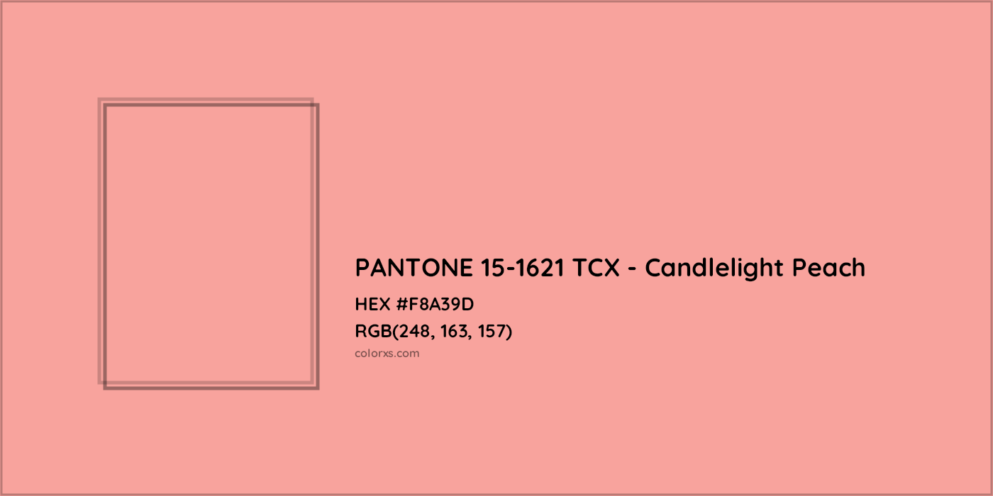 HEX #F8A39D PANTONE 15-1621 TCX - Candlelight Peach CMS Pantone TCX - Color Code