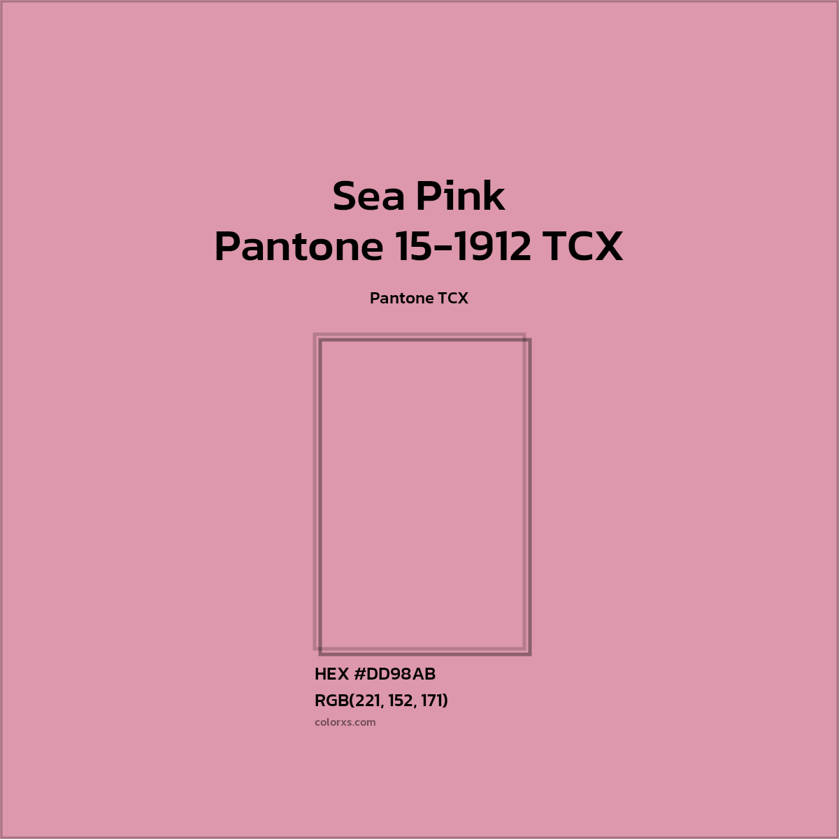 HEX #DE98AB Pantone 15-1912 TCX - Sea Pink CMS Pantone TCX - Color Code