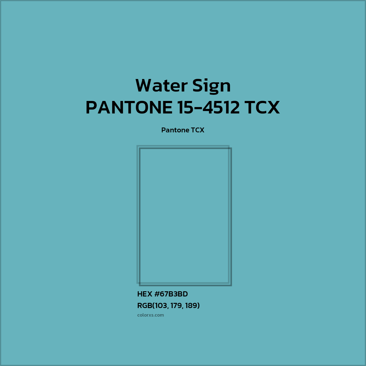 HEX #67B2BD PANTONE 15-4512 TCX - Water Sign CMS Pantone TCX - Color Code