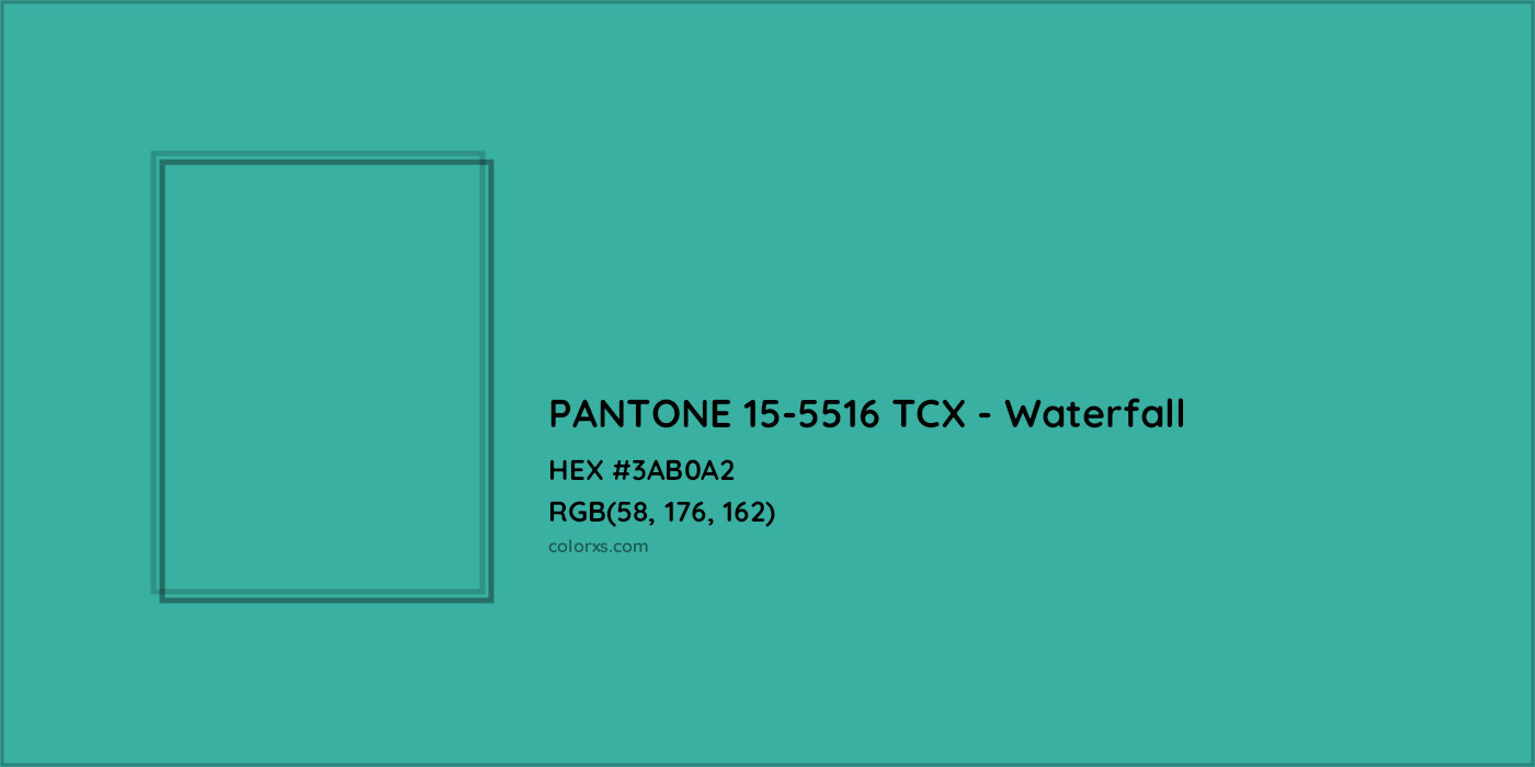 HEX #3AB0A2 PANTONE 15-5516 TCX - Waterfall CMS Pantone TCX - Color Code