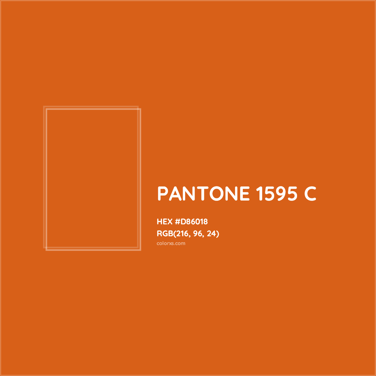 HEX #D86018 PANTONE 1595 C CMS Pantone PMS - Color Code