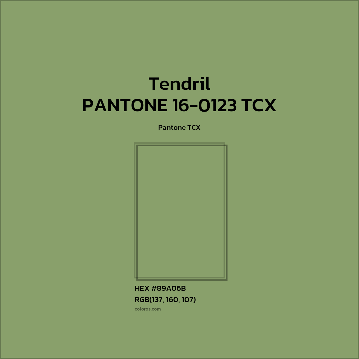 HEX #89A06B PANTONE 16-0123 TCX - Tendril CMS Pantone TCX - Color Code