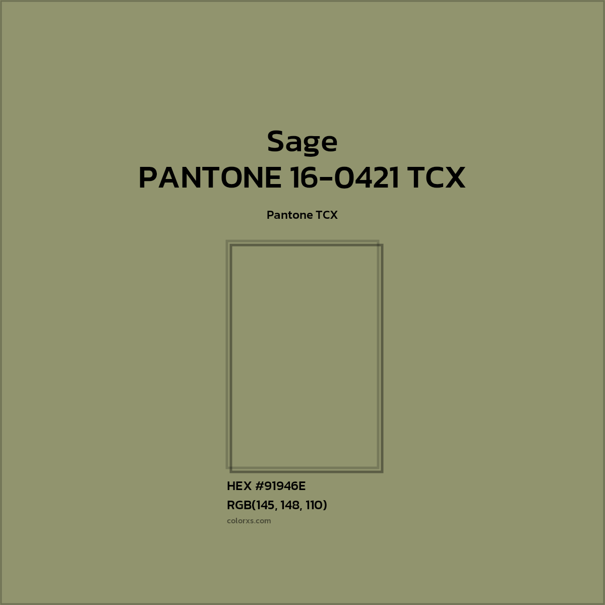 HEX #91946E PANTONE 16-0421 TCX - Sage CMS Pantone TCX - Color Code