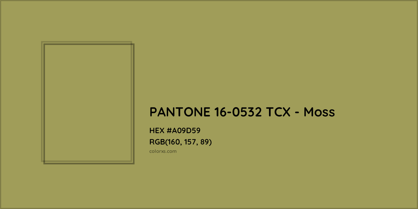 HEX #A09D59 PANTONE 16-0532 TCX - Moss CMS Pantone TCX - Color Code