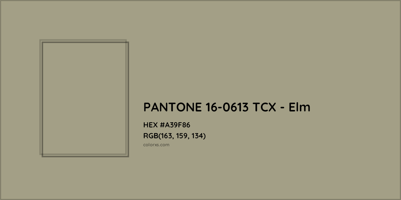 HEX #A39F86 PANTONE 16-0613 TCX - Elm CMS Pantone TCX - Color Code