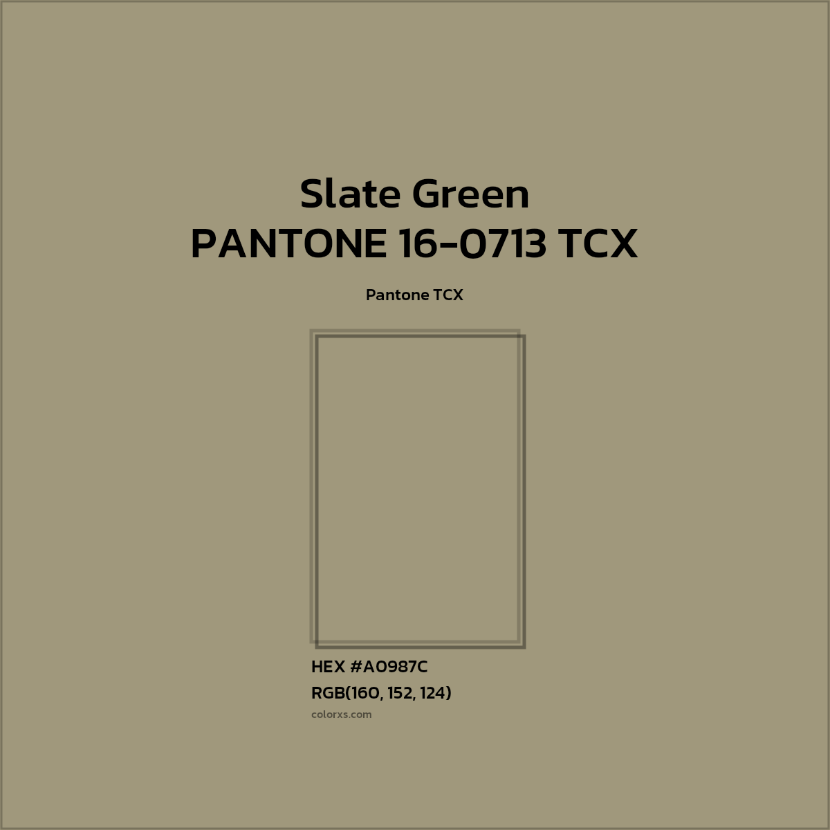 HEX #A0987C PANTONE 16-0713 TCX - Slate Green CMS Pantone TCX - Color Code