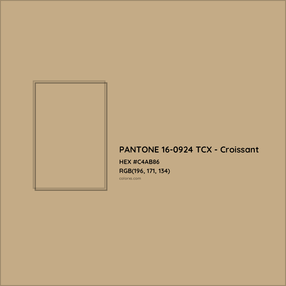 HEX #C4AB86 PANTONE 16-0924 TCX - Croissant CMS Pantone TCX - Color Code