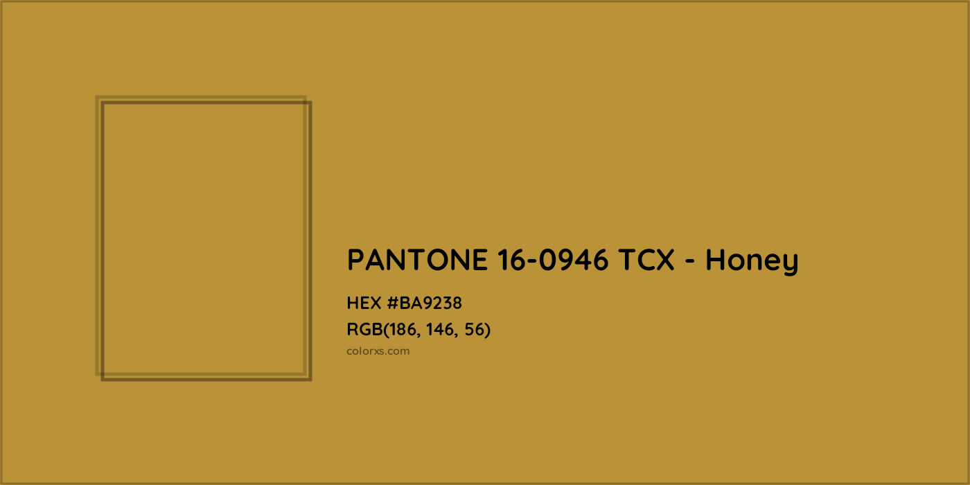 HEX #BA9238 PANTONE 16-0946 TCX - Honey CMS Pantone TCX - Color Code