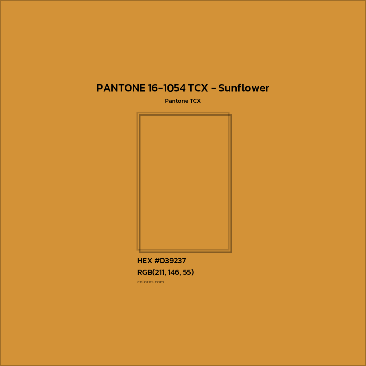 HEX #D39237 PANTONE 16-1054 TCX - Sunflower CMS Pantone TCX - Color Code