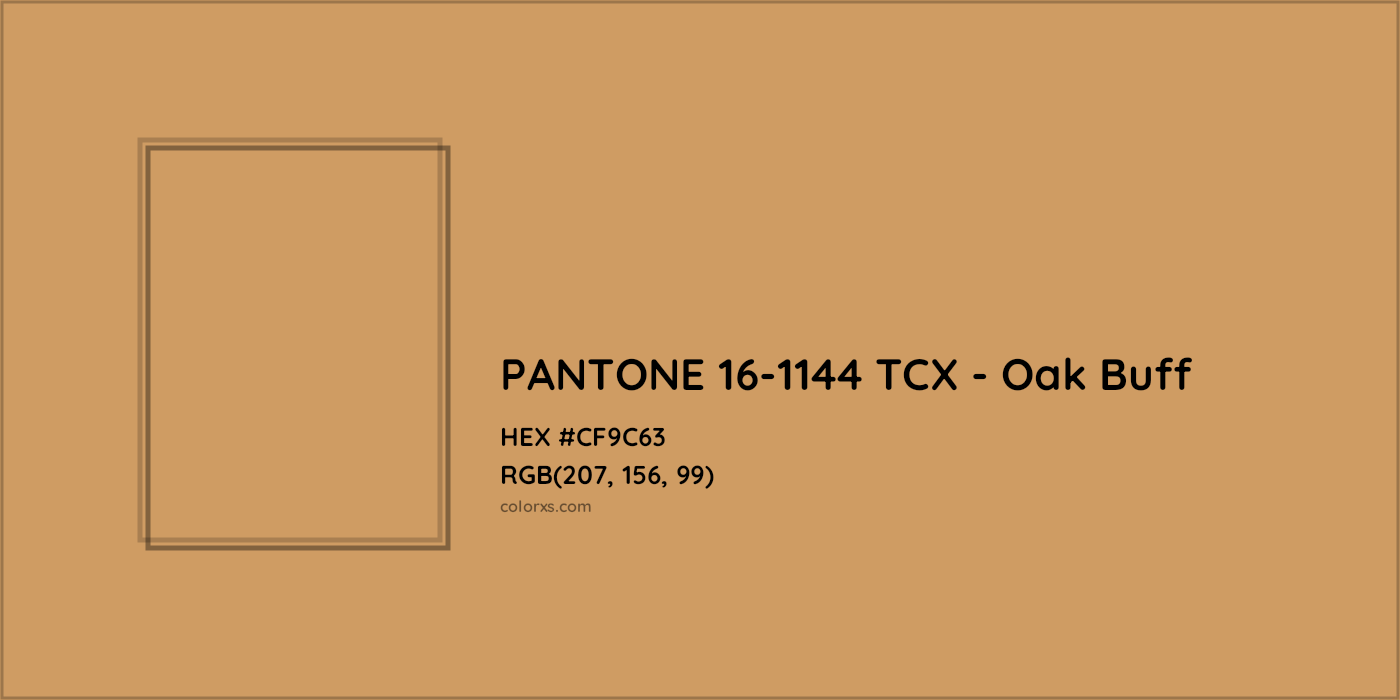HEX #CF9C63 PANTONE 16-1144 TCX - Oak Buff CMS Pantone TCX - Color Code