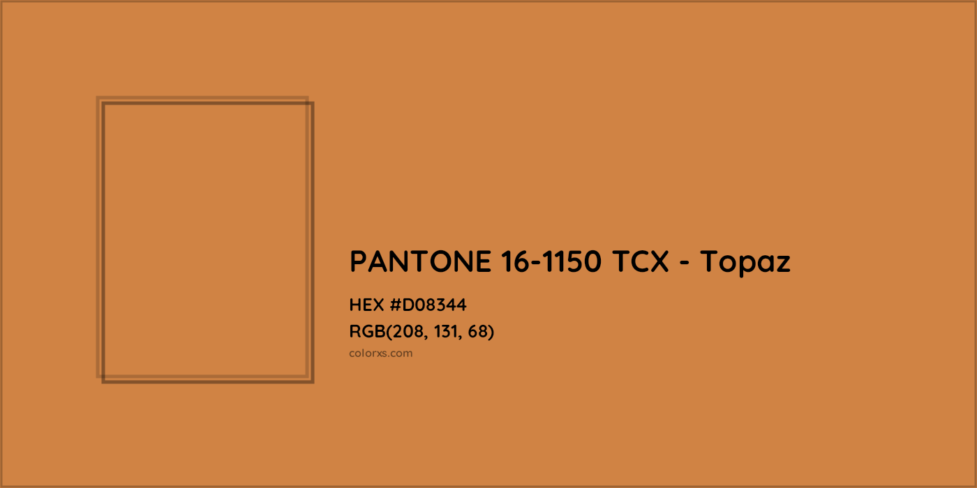 HEX #D08344 PANTONE 16-1150 TCX - Topaz CMS Pantone TCX - Color Code