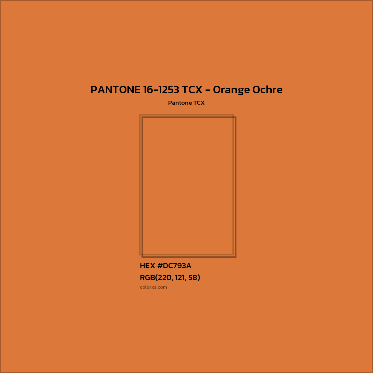 HEX #DC793A PANTONE 16-1253 TCX - Orange Ochre CMS Pantone TCX - Color Code