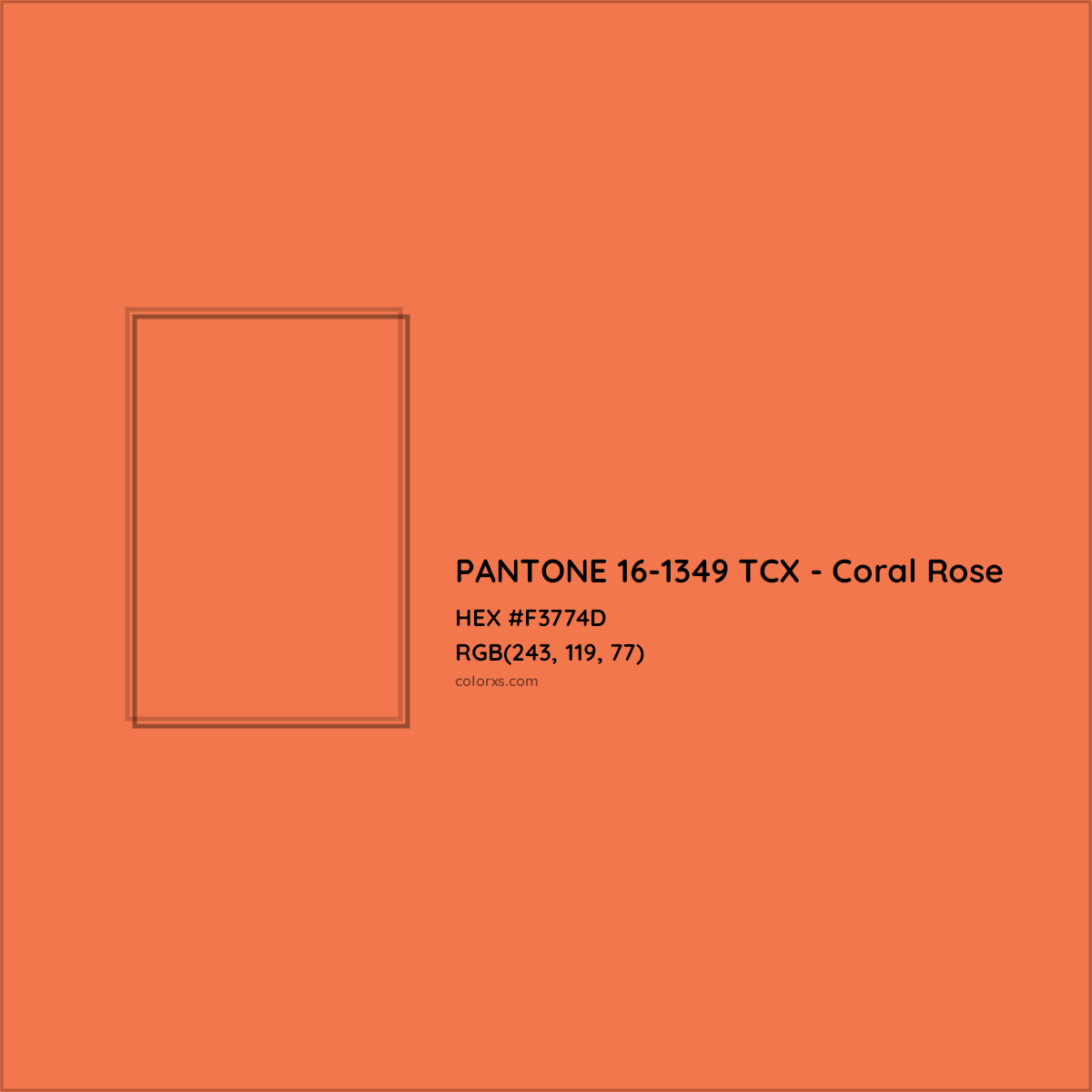 HEX #F3774D PANTONE 16-1349 TCX - Coral Rose CMS Pantone TCX - Color Code
