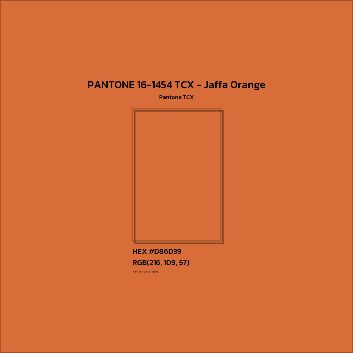 HEX #D86D39 PANTONE 16-1454 TCX - Jaffa Orange CMS Pantone TCX - Color Code