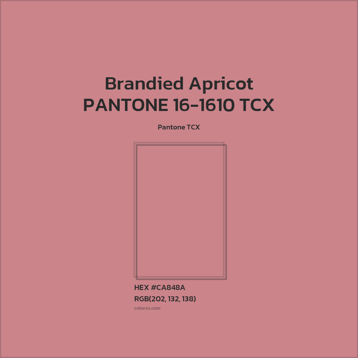 HEX #CA848A PANTONE 16-1610 TCX - Brandied Apricot CMS Pantone TCX - Color Code