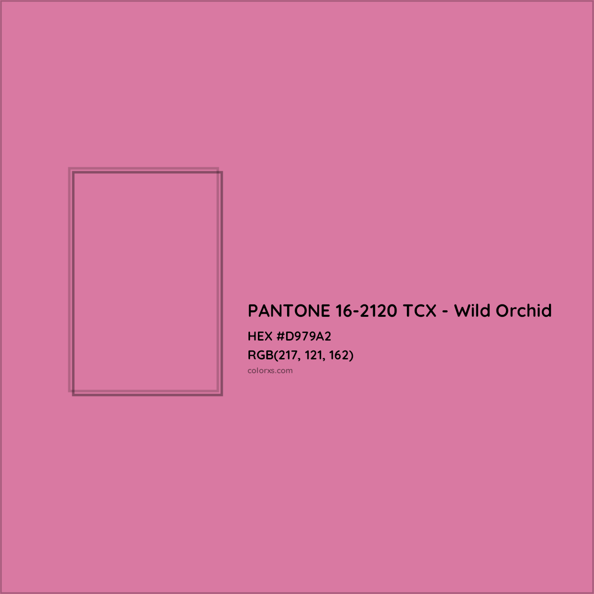 HEX #D979A2 PANTONE 16-2120 TCX - Wild Orchid CMS Pantone TCX - Color Code