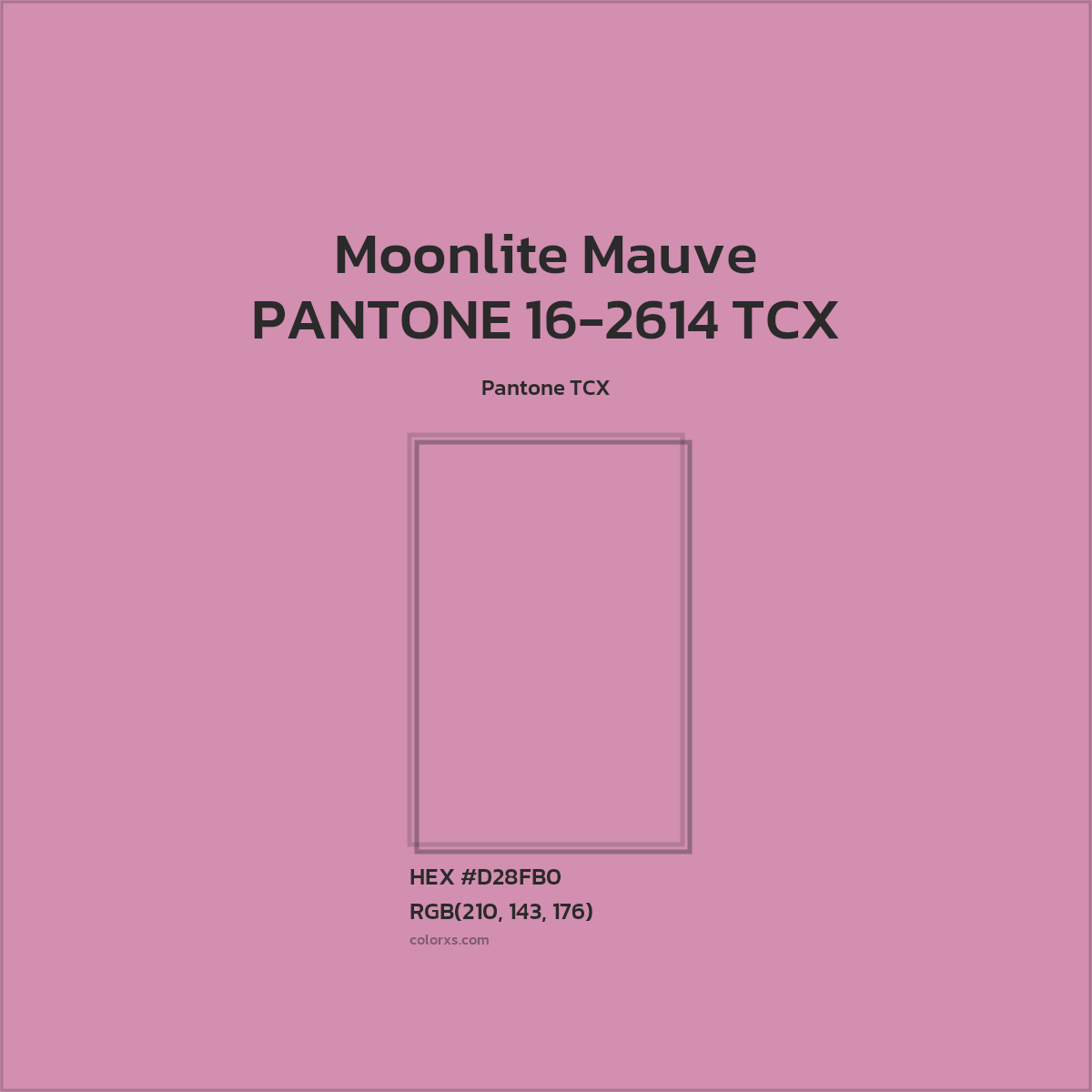HEX #D28FB0 PANTONE 16-2614 TCX - Moonlite Mauve CMS Pantone TCX - Color Code
