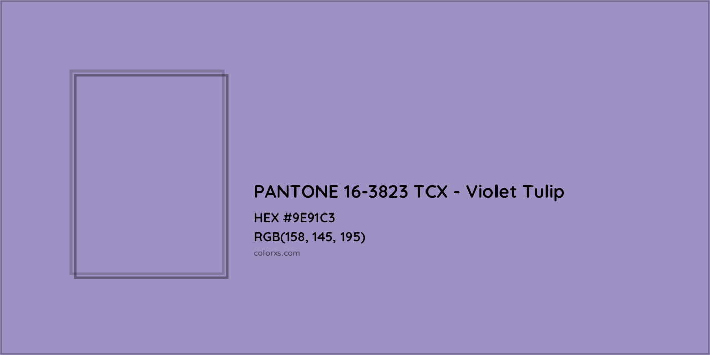 HEX #9E91C3 PANTONE 16-3823 TCX - Violet Tulip CMS Pantone TCX - Color Code