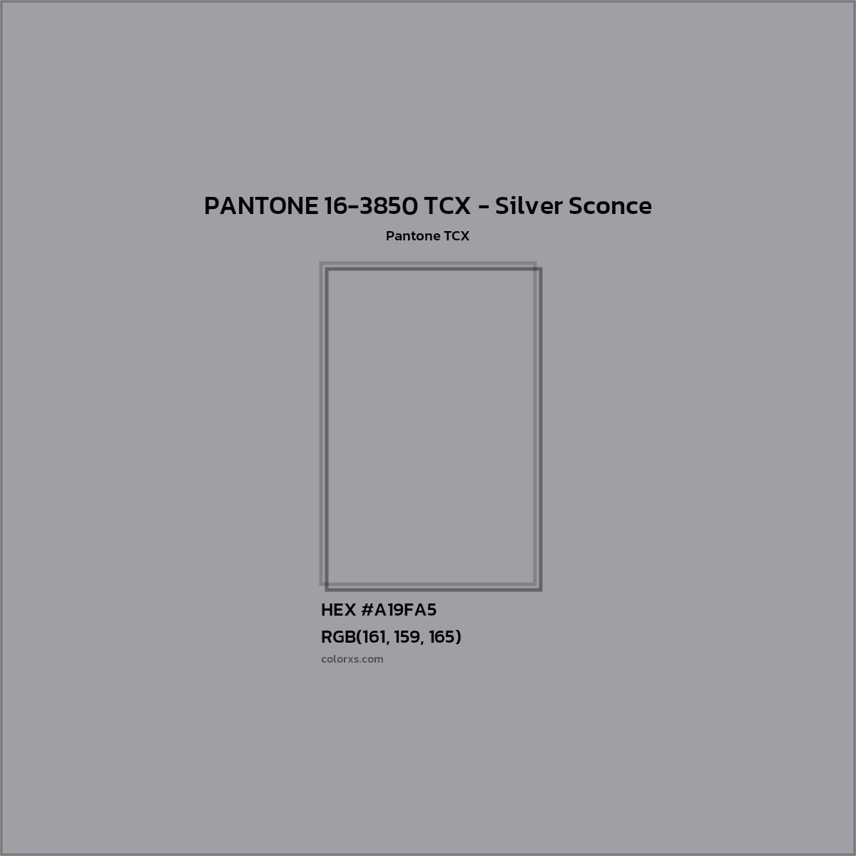 HEX #A19FA5 PANTONE 16-3850 TCX - Silver Sconce CMS Pantone TCX - Color Code