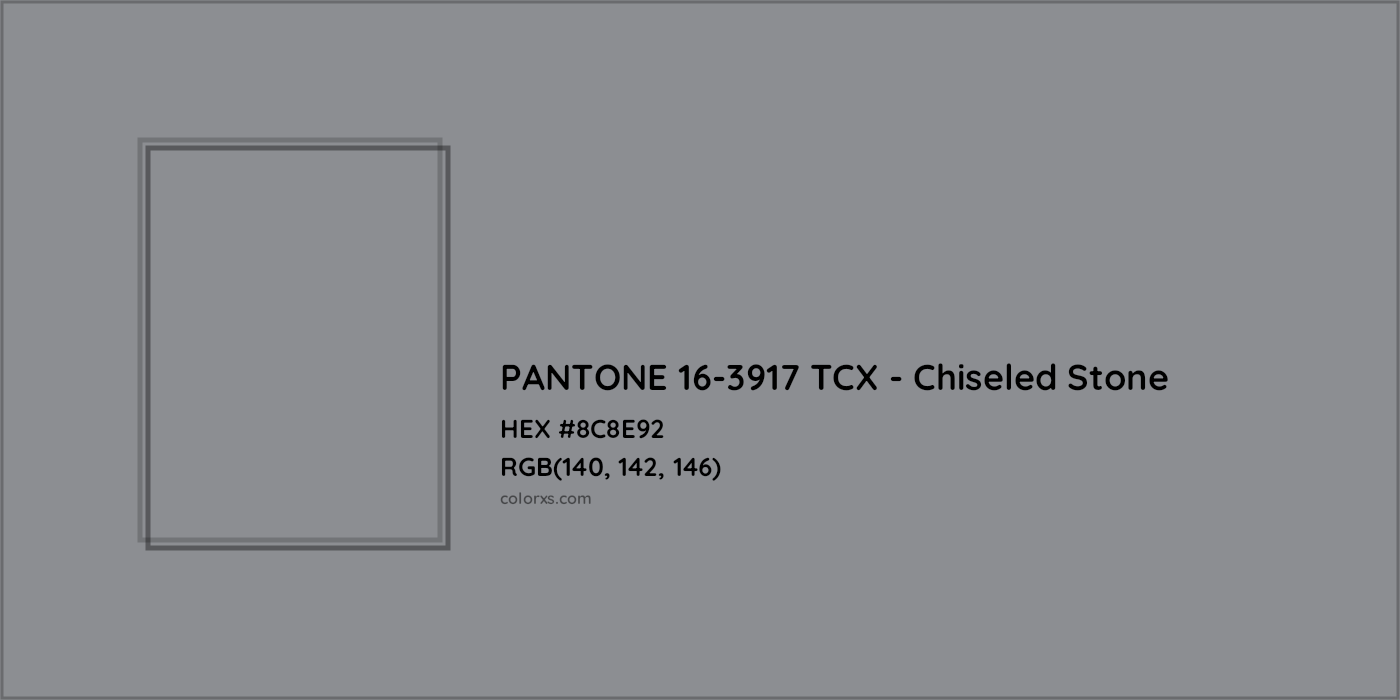 HEX #8C8E92 PANTONE 16-3917 TCX - Chiseled Stone CMS Pantone TCX - Color Code