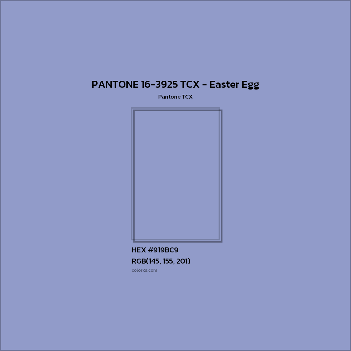 HEX #919BC9 PANTONE 16-3925 TCX - Easter Egg CMS Pantone TCX - Color Code