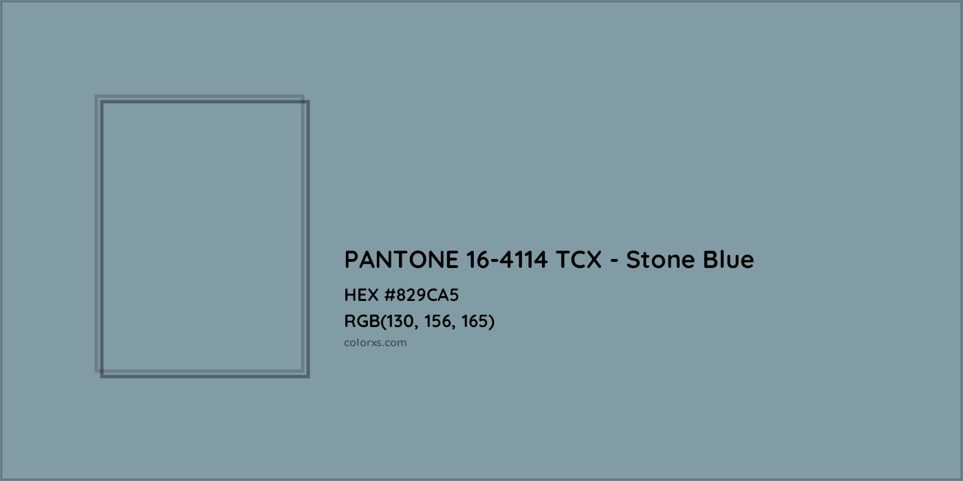 HEX #829CA5 PANTONE 16-4114 TCX - Stone Blue CMS Pantone TCX - Color Code