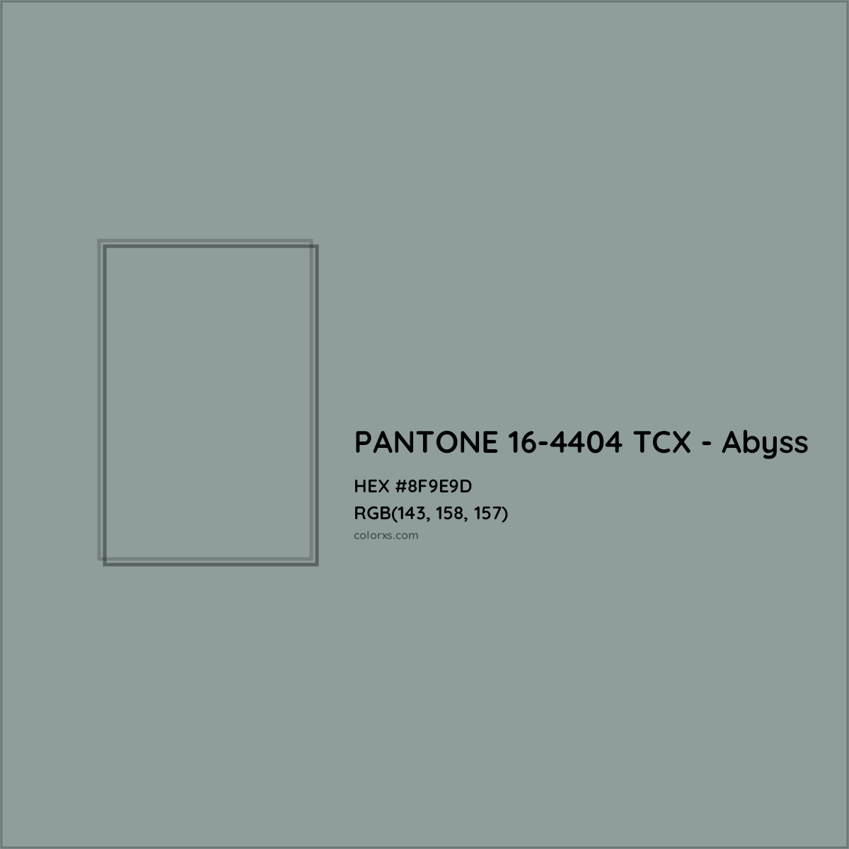 HEX #8F9E9D PANTONE 16-4404 TCX - Abyss CMS Pantone TCX - Color Code
