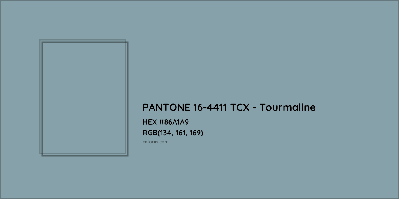 HEX #86A1A9 PANTONE 16-4411 TCX - Tourmaline CMS Pantone TCX - Color Code