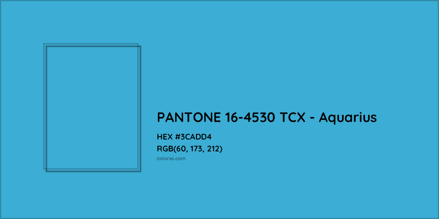 HEX #3CADD4 PANTONE 16-4530 TCX - Aquarius CMS Pantone TCX - Color Code
