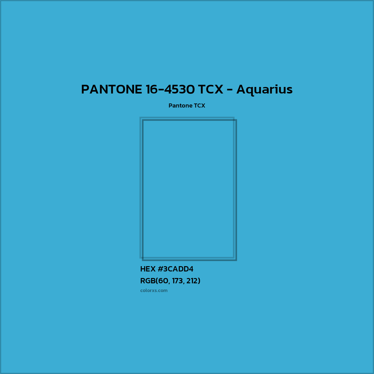 HEX #3CADD4 PANTONE 16-4530 TCX - Aquarius CMS Pantone TCX - Color Code