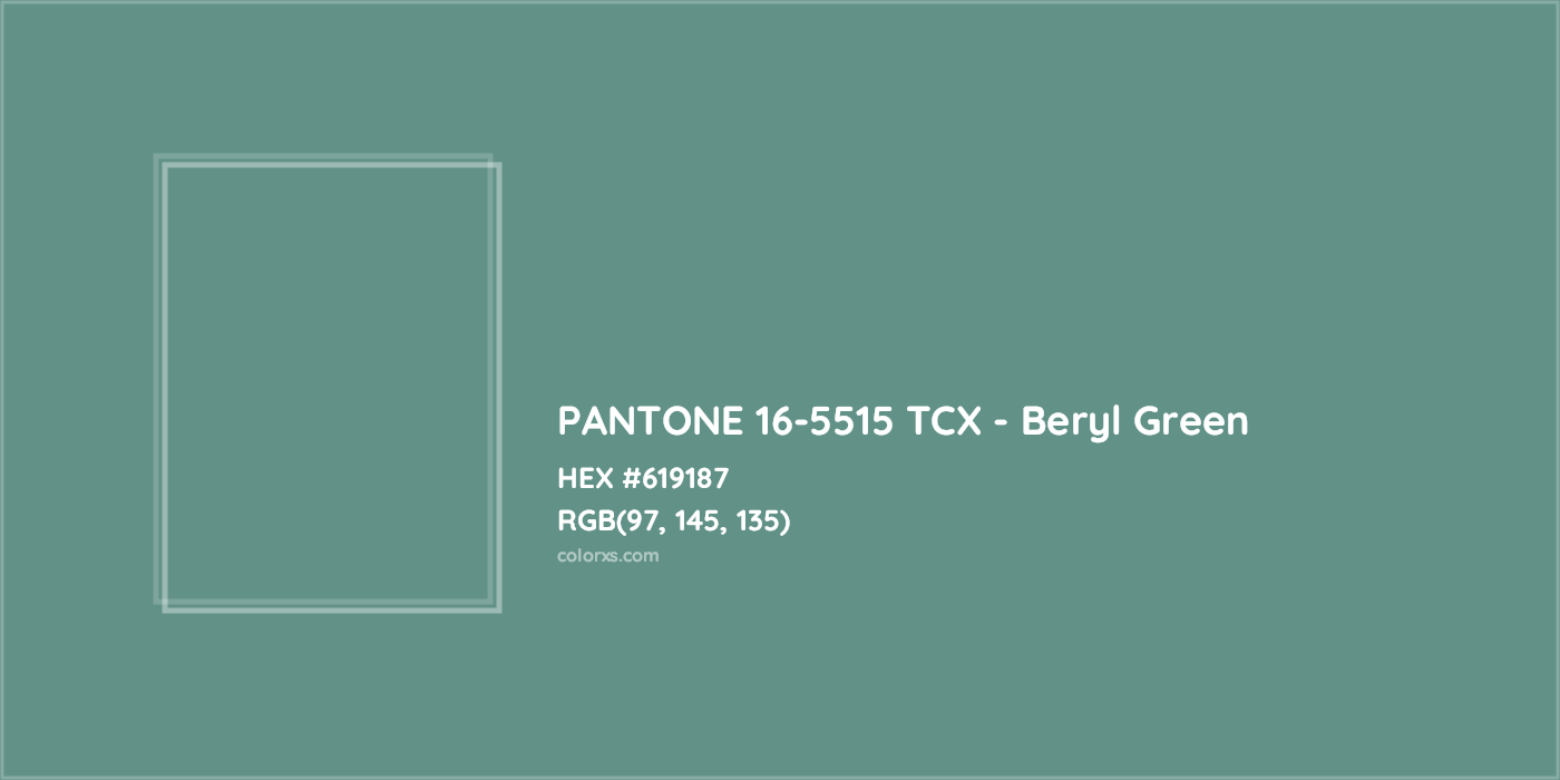 HEX #619187 PANTONE 16-5515 TCX - Beryl Green CMS Pantone TCX - Color Code