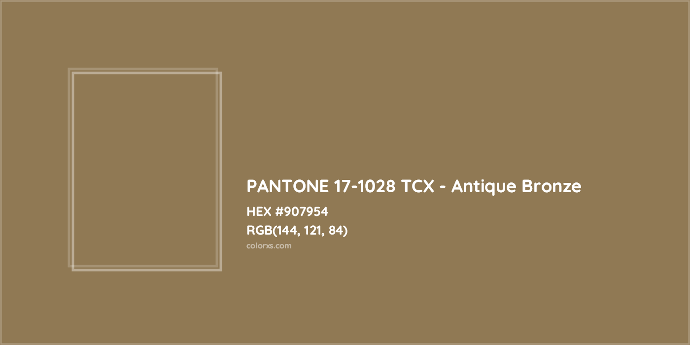HEX #907954 PANTONE 17-1028 TCX - Antique Bronze CMS Pantone TCX - Color Code