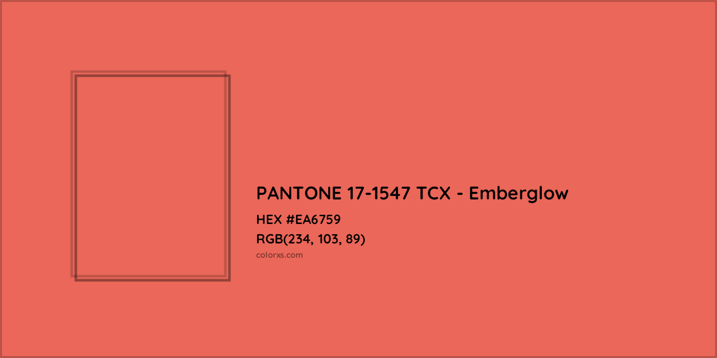 HEX #EA6759 PANTONE 17-1547 TCX - Emberglow CMS Pantone TCX - Color Code