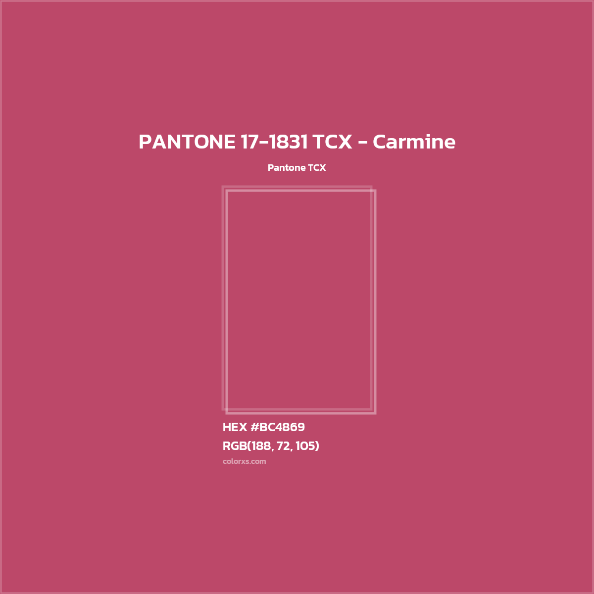 About PANTONE 17-1831 TCX - Carmine Color - Color codes, similar colors ...