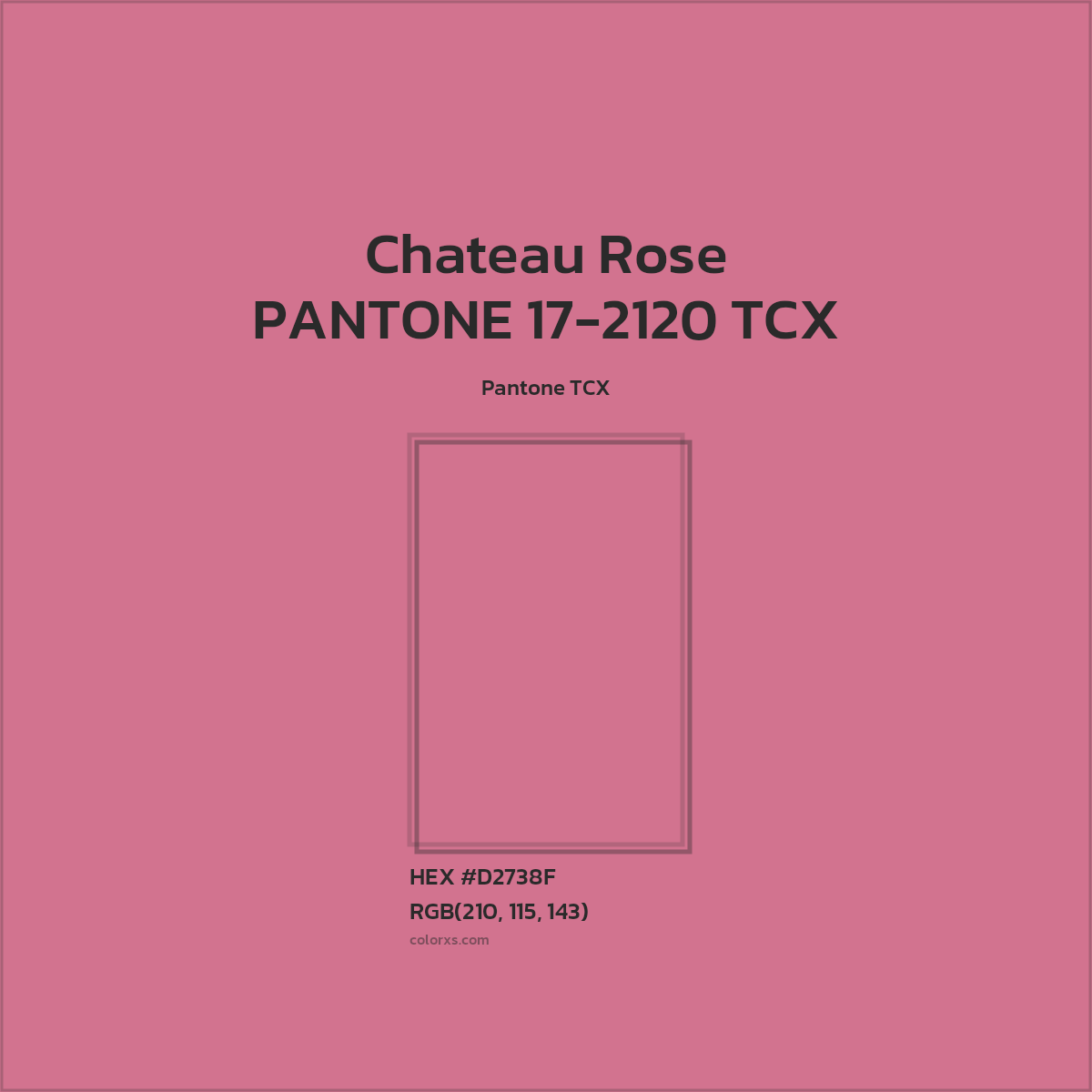 HEX #D2738F PANTONE 17-2120 TCX - Chateau Rose CMS Pantone TCX - Color Code