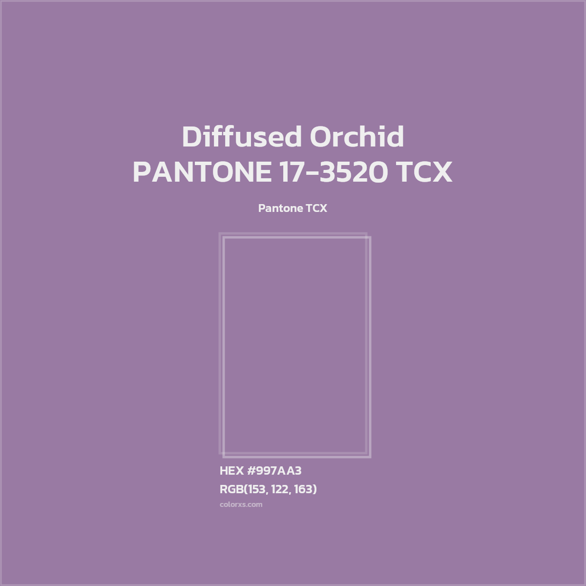 HEX #997AA3 PANTONE 17-3520 TCX - Diffused Orchid CMS Pantone TCX - Color Code