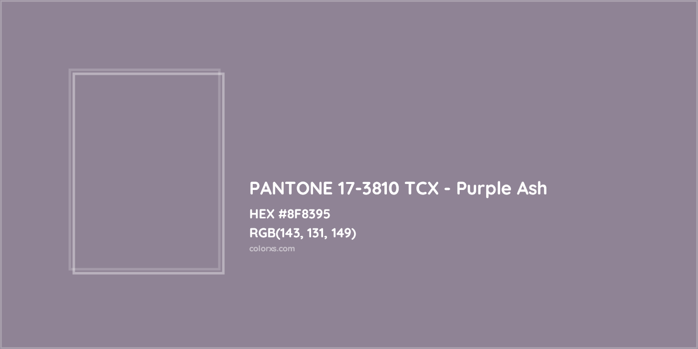 HEX #8F8395 PANTONE 17-3810 TCX - Purple Ash CMS Pantone TCX - Color Code