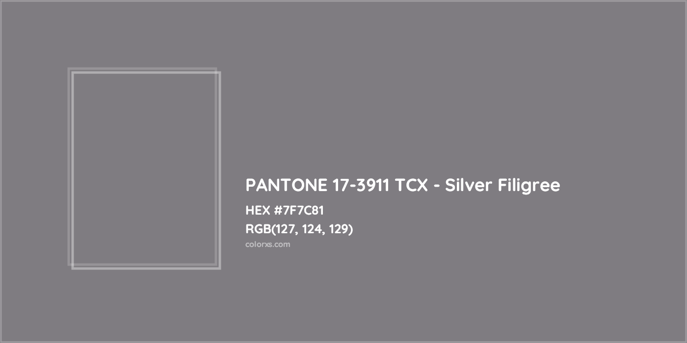 HEX #7F7C81 PANTONE 17-3911 TCX - Silver Filigree CMS Pantone TCX - Color Code