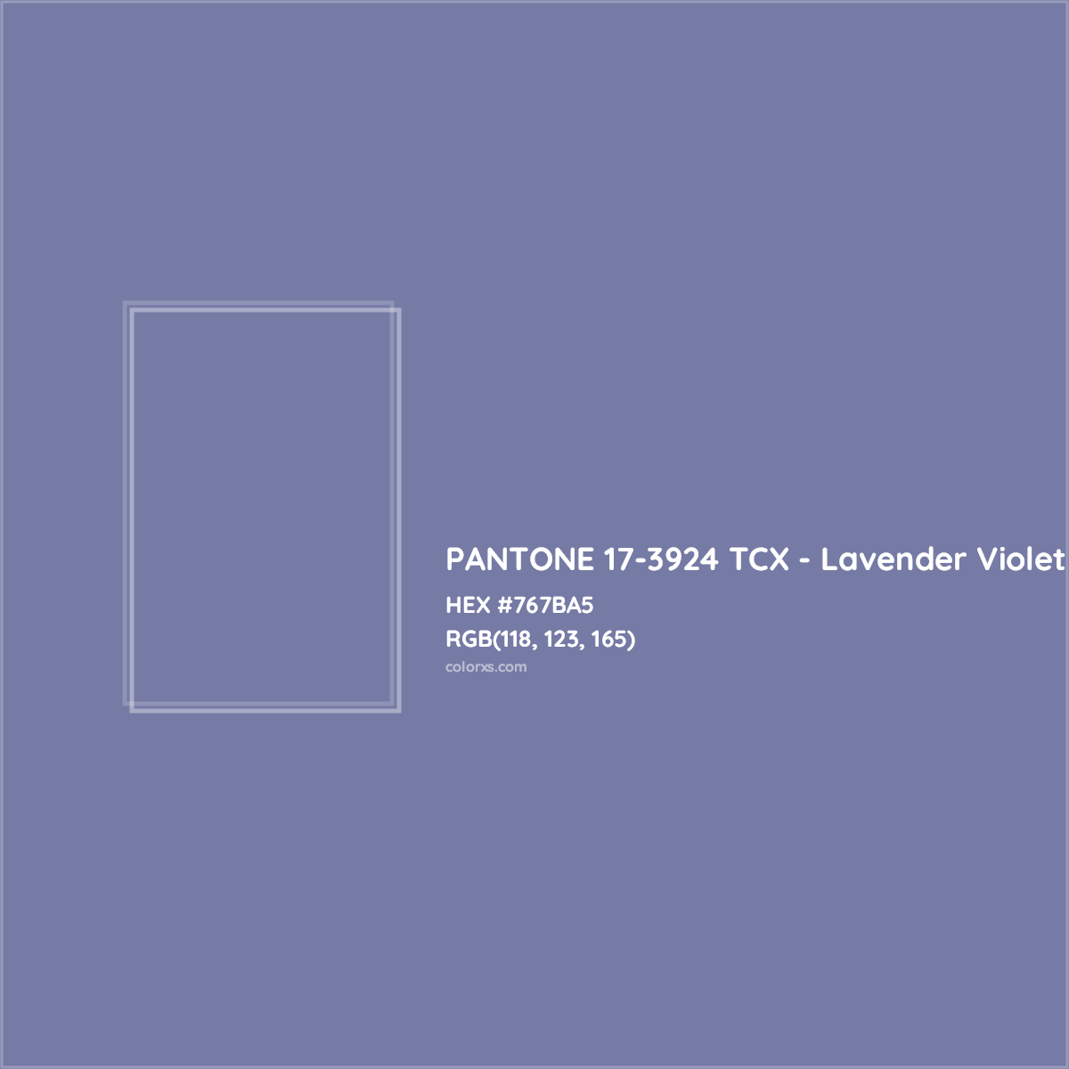 HEX #767BA5 PANTONE 17-3924 TCX - Lavender Violet CMS Pantone TCX - Color Code