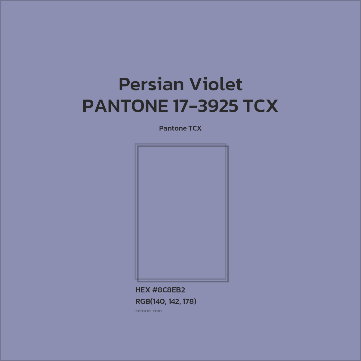 HEX #8C8EB2 PANTONE 17-3925 TCX - Persian Violet CMS Pantone TCX - Color Code