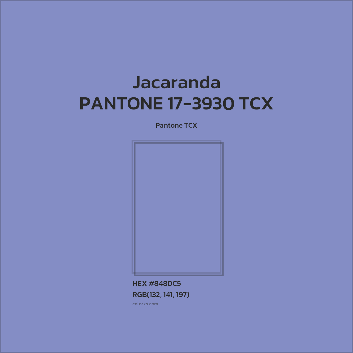 HEX #848DC5 PANTONE 17-3930 TCX - Jacaranda CMS Pantone TCX - Color Code