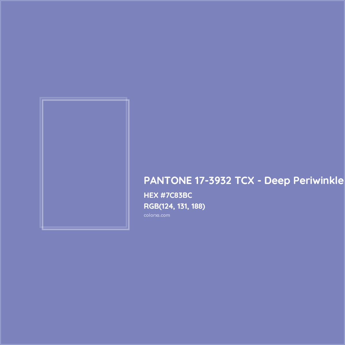 HEX #7C83BC PANTONE 17-3932 TCX - Deep Periwinkle CMS Pantone TCX - Color Code