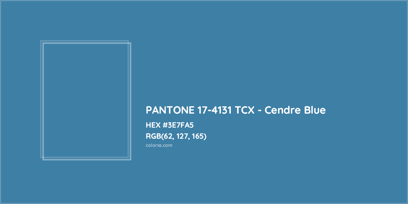 HEX #3E7FA5 PANTONE 17-4131 TCX - Cendre Blue CMS Pantone TCX - Color Code